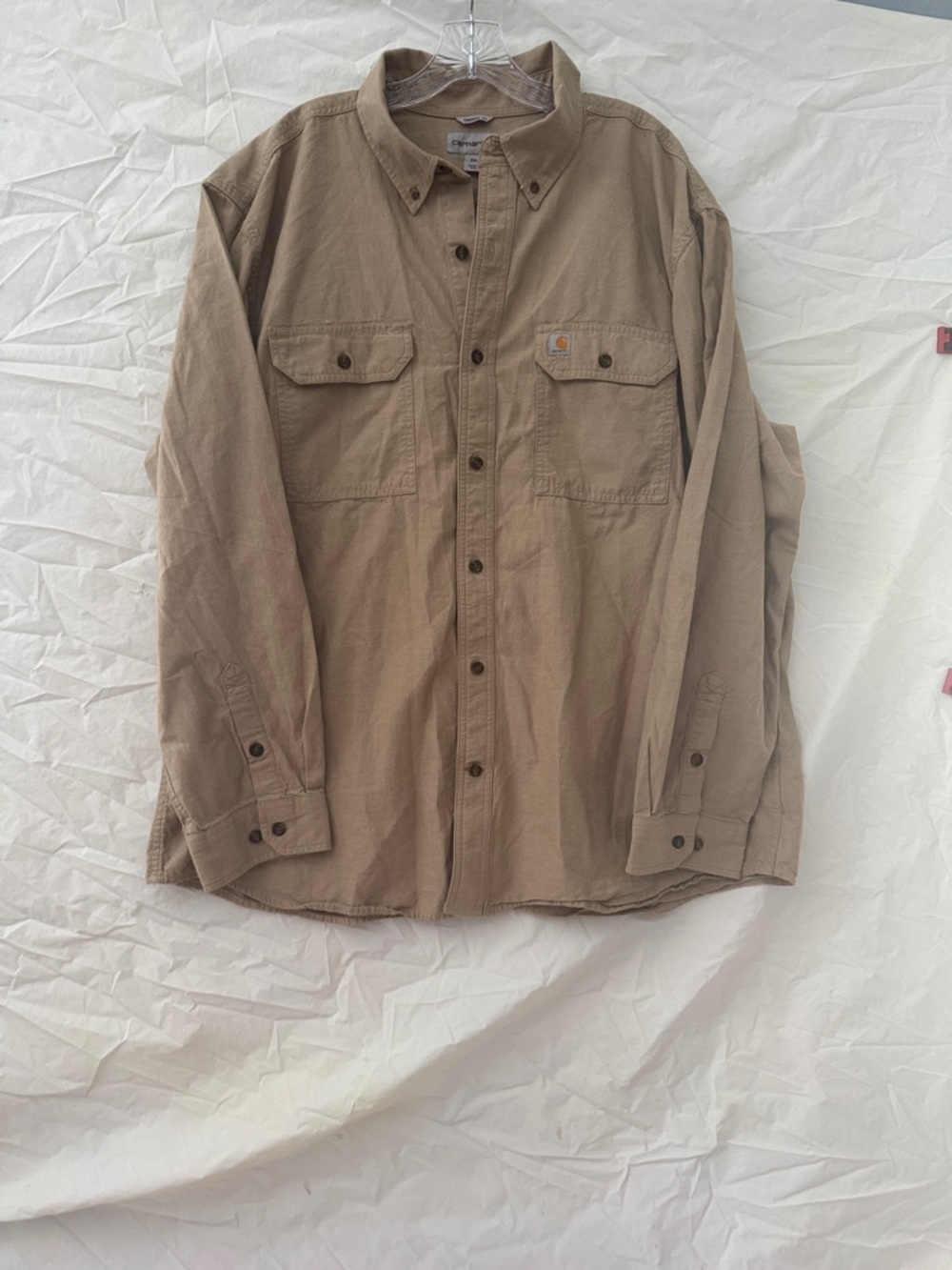 Carhartt Light Brown Button-Front Work Shirt